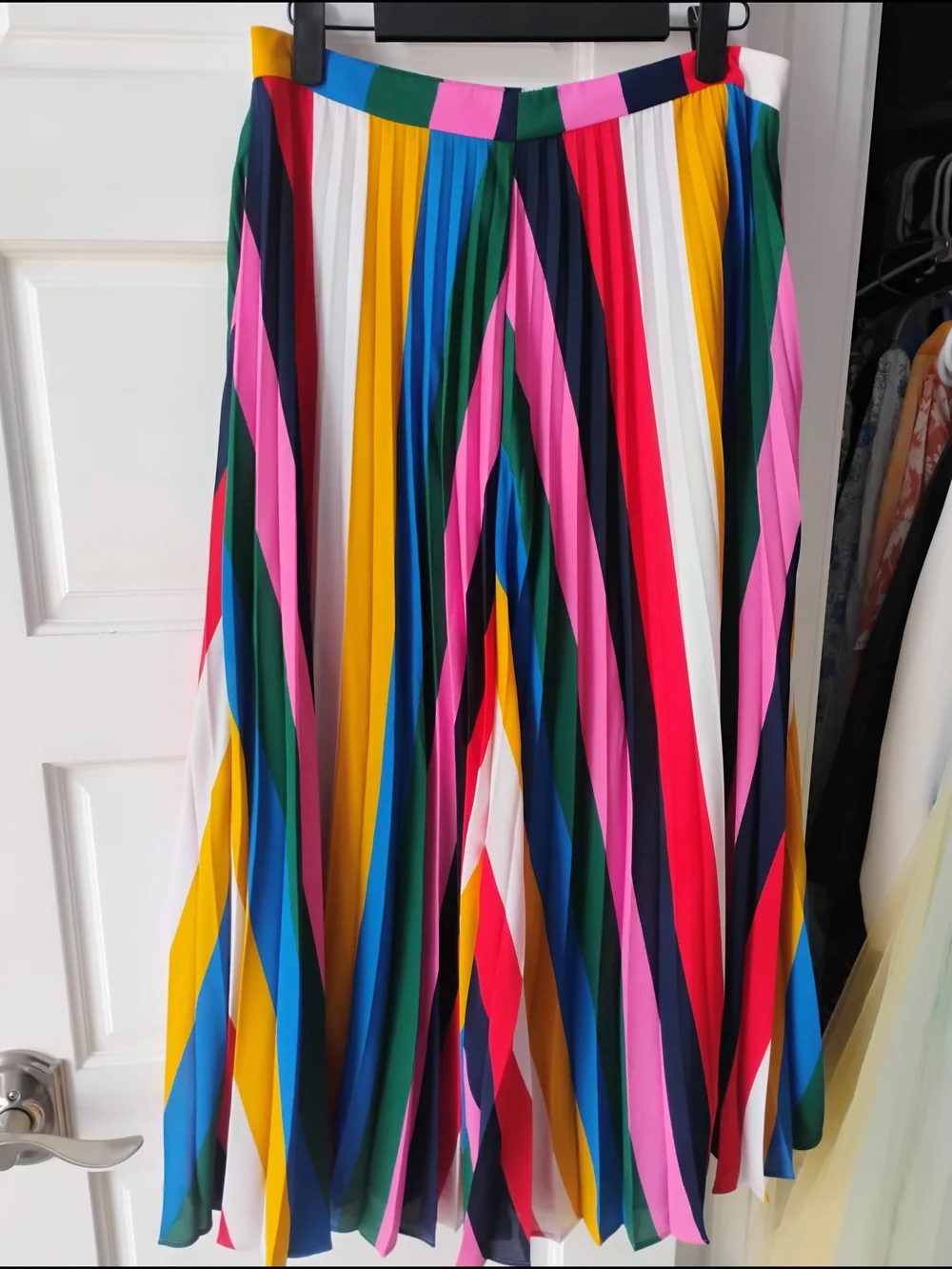 Boden Fairfax Multicolor Bright  Stripe Pleated Skirt - Brand New With Tags - Picture 4 of 12